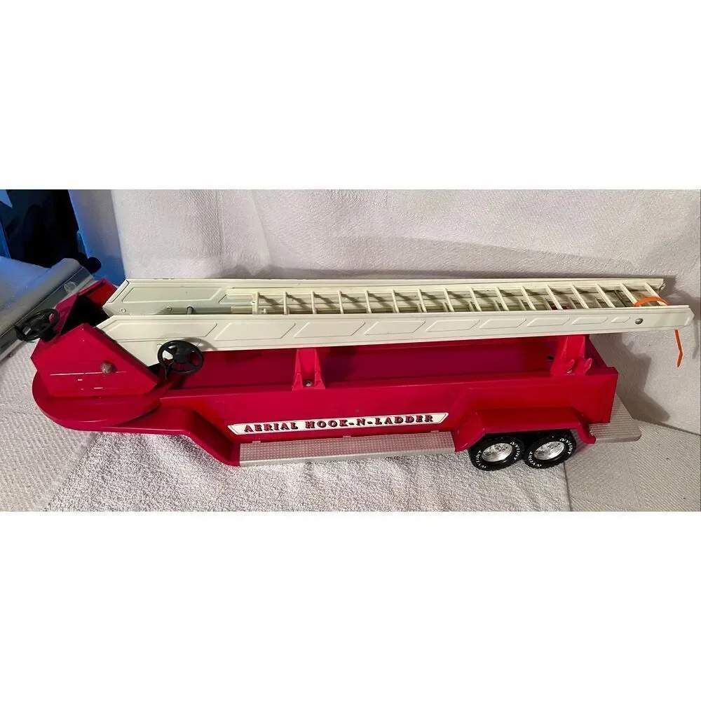 Vintage Nylint Aerial Hook-N-Ladder Fire Truck Toy 1980s Ladder Rescue Vehicle